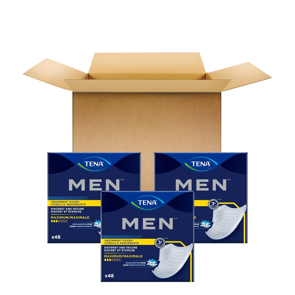 TENA Men Protective Incontinence Guards Maximum Absorbency 144 Count