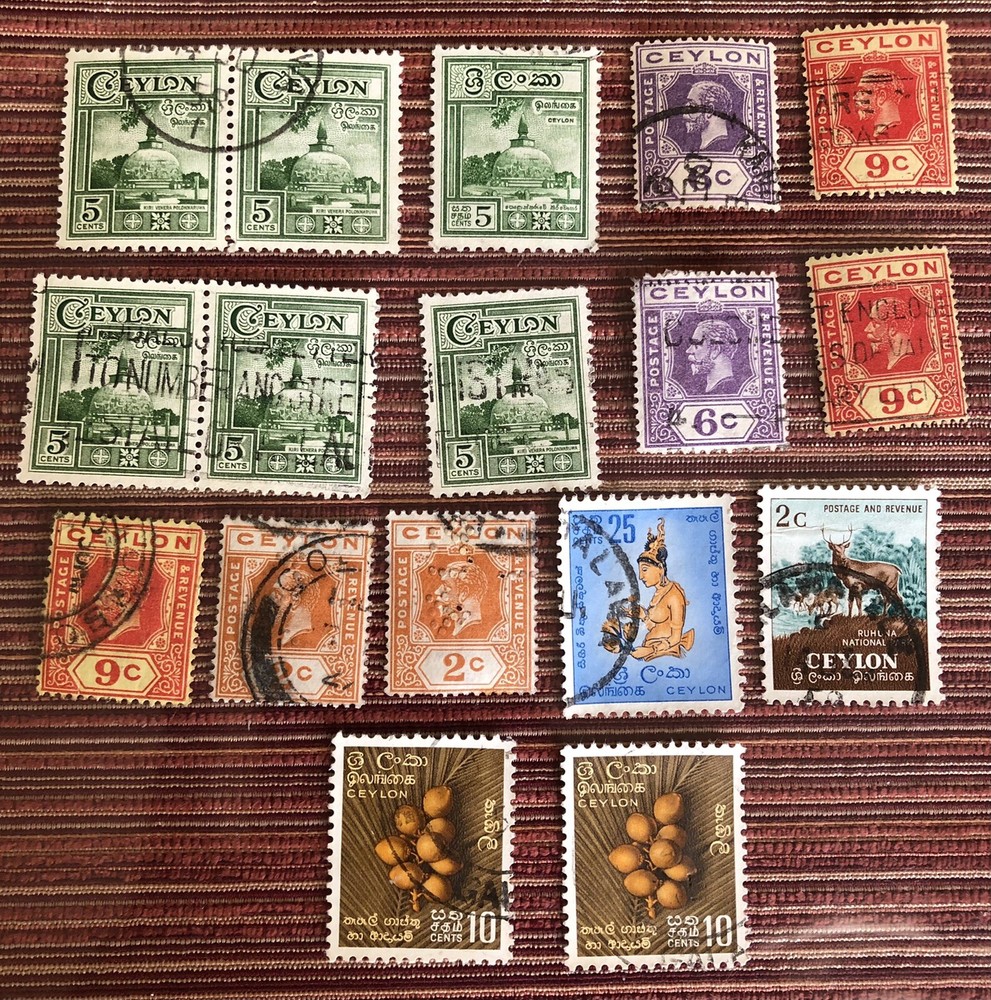 Ceylon old used stamps