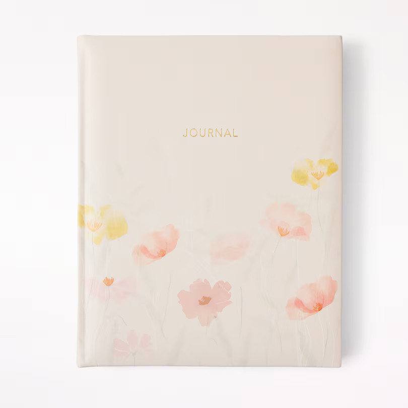 Eccolo Large Hardcover PU Journal, Spring Floral