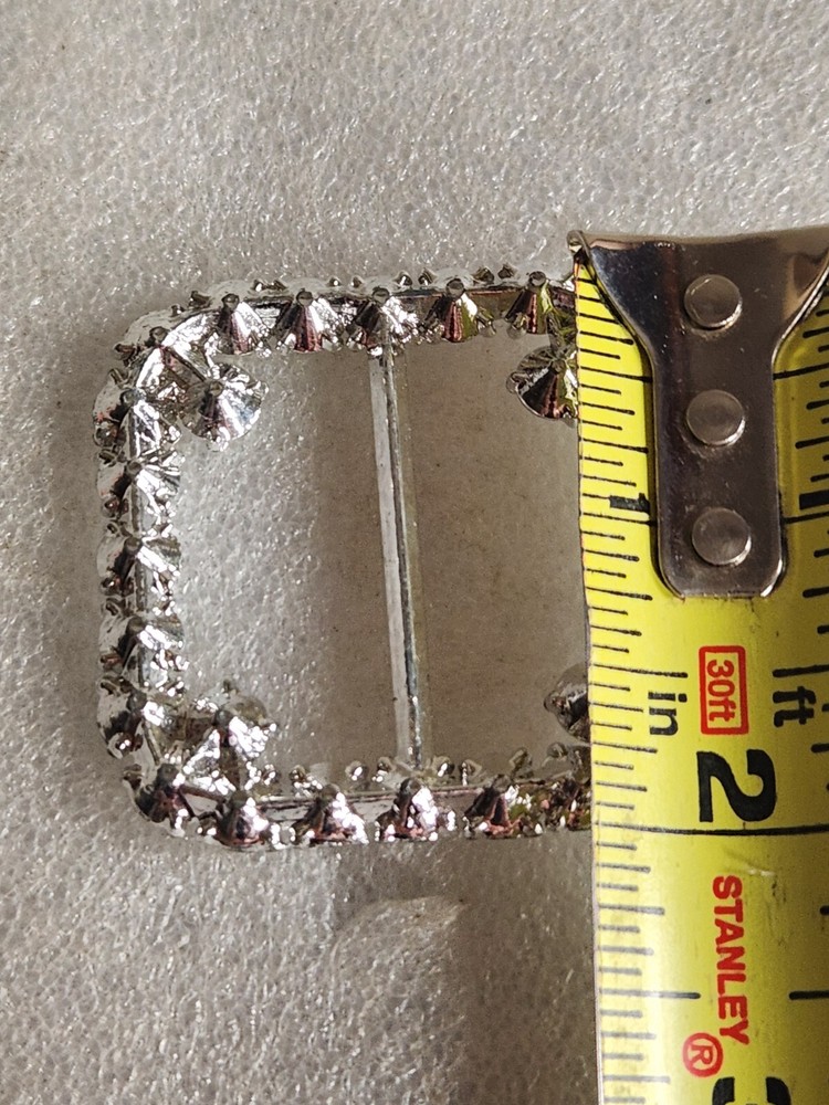 Sparkling Silver Colored Buckle or Ribbon Slider