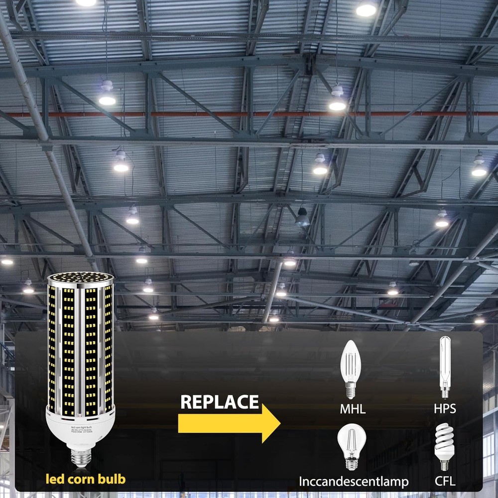 200W 2 pack LED Corn Light Bulb,(2000W Equivalent 2pack 200w Bulb