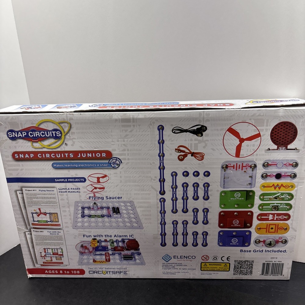 ELENCO Snap Circuits Jr. 100 Experiments Electronics Discovery Kit Set Intact