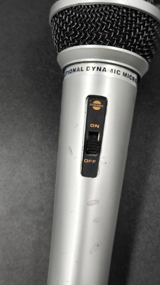 Uni-Directional Dynamic Microphone Used Working Silver