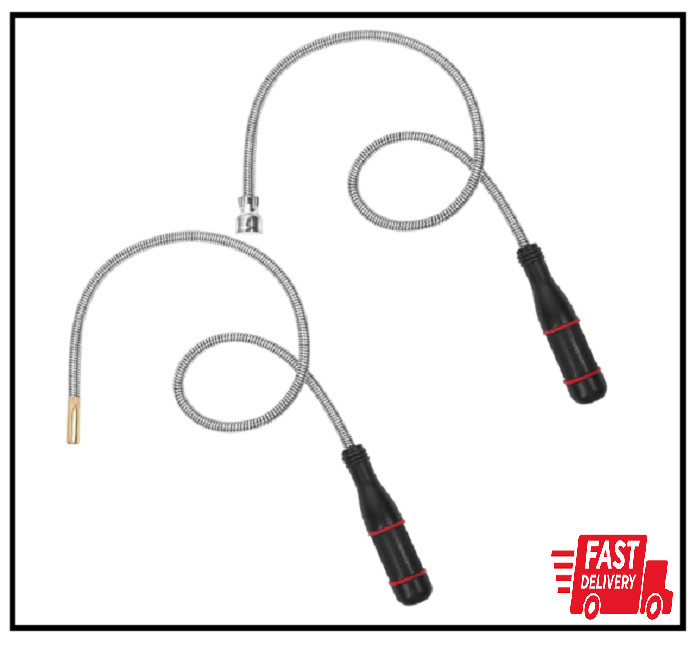 Flexible Magnetic Pickup Tool, 2pcs Powerful Black and Silver