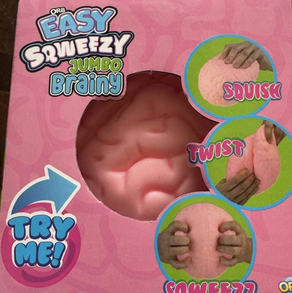 ORB Easy Squeezy Jumbo Brainy Extra Soft Pink Squeeze Toy