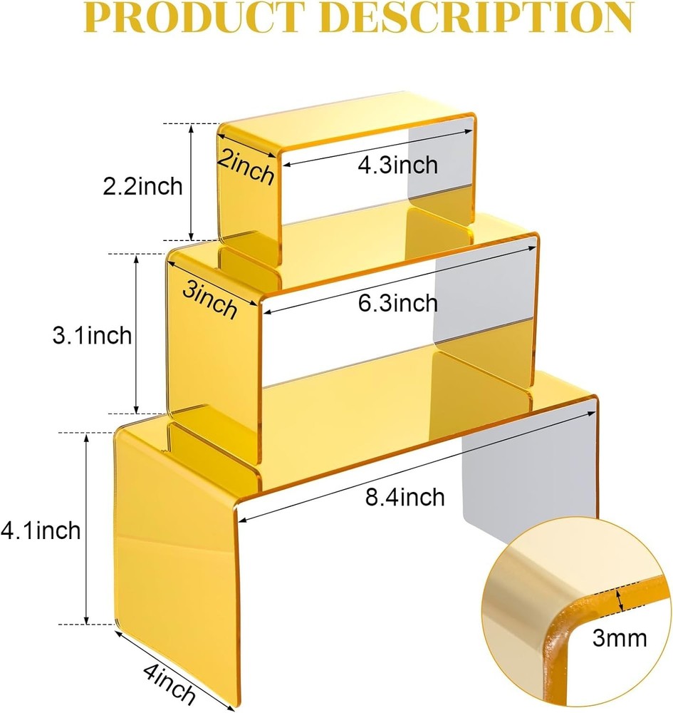 Multi-Size Acrylic Display Risers for Action Figures and Cupcake Showcases