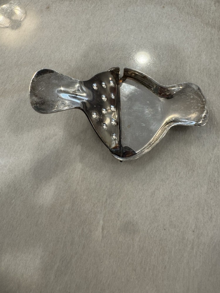 Vintage Lemon Wedge Tea Bag Squeezer Press Silverplate?