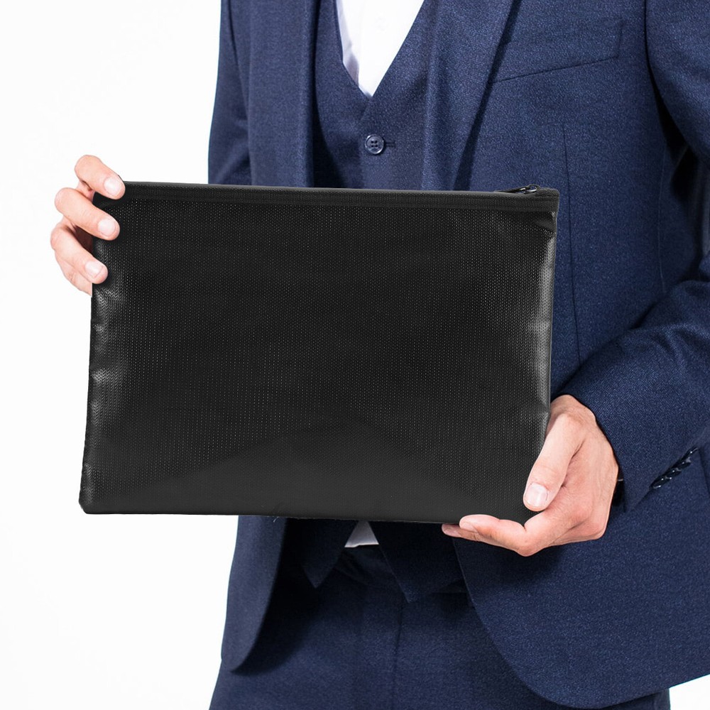 2 PACK 2000℉ Fire Proof money Bag Fireproof Document Pouch Waterproof Safe Cash