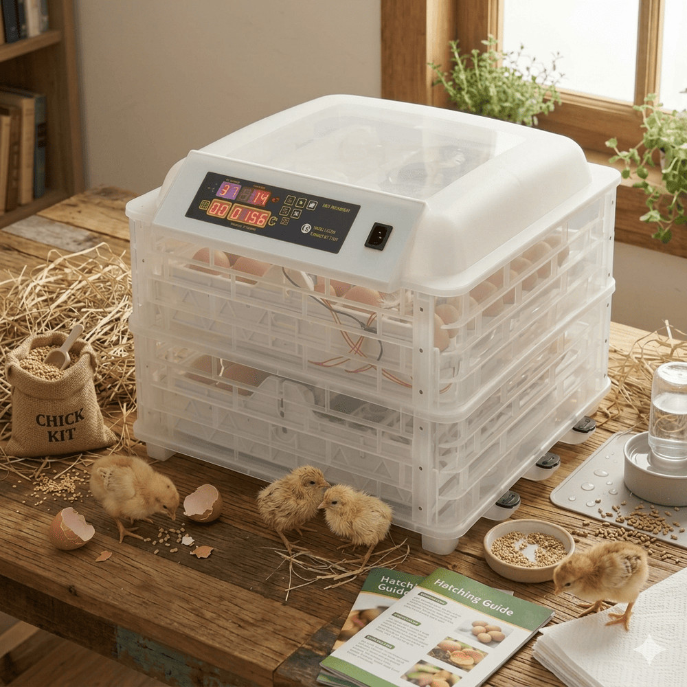 112 Egg Incubator Fully Automatic Poultry Hatcher with Digital PID Temp Control