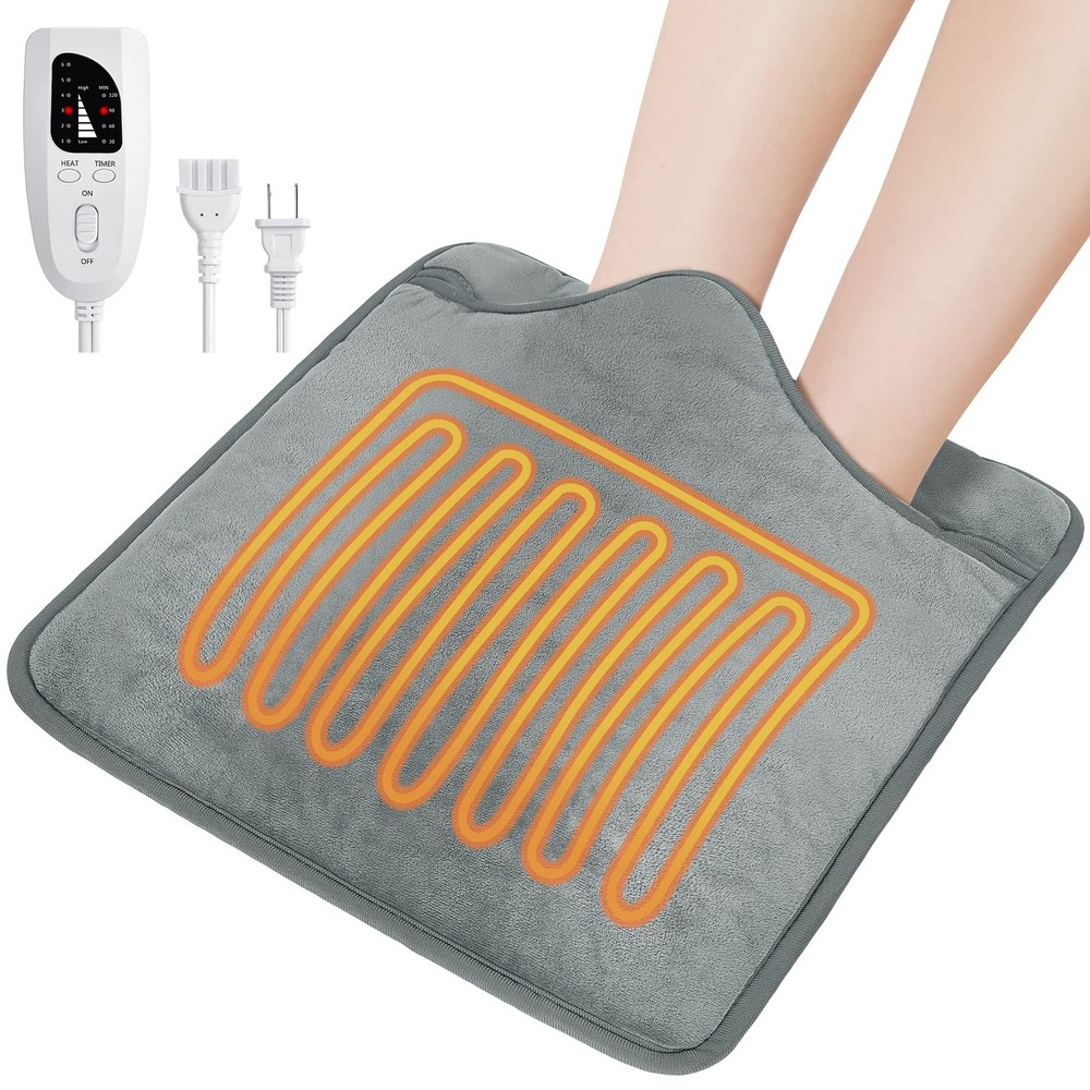 Electric Heated Foot Warmer Pad w Timer Temp Control