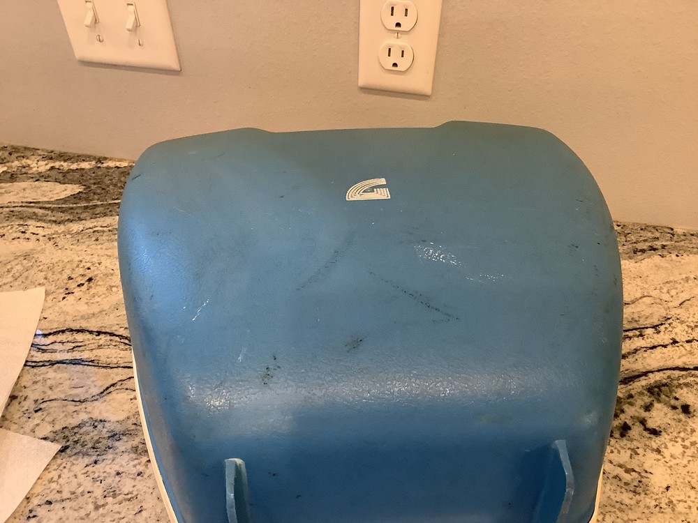 Vintage Gladding Bowling Ball Hard Shell Case Blue Retro Bag