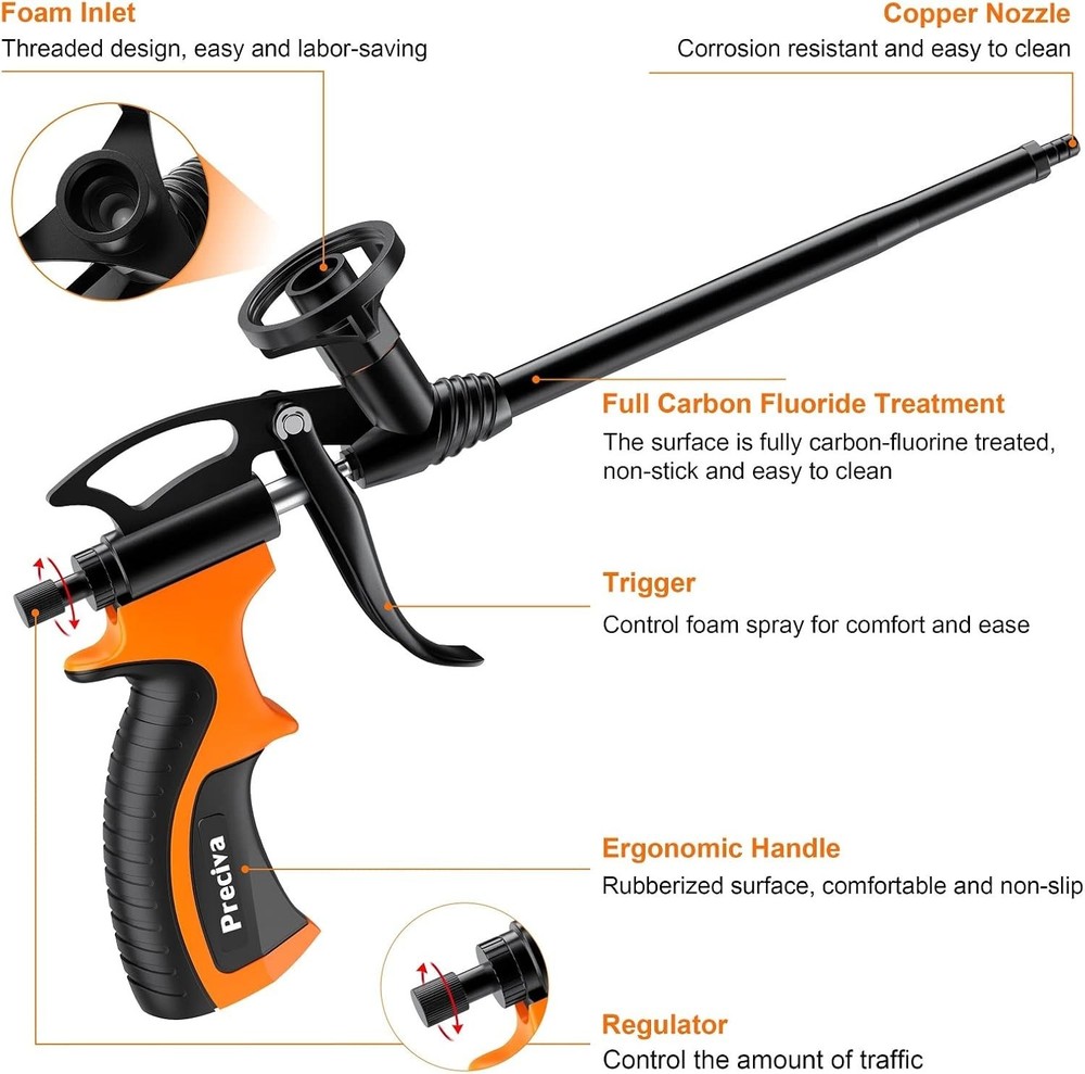 Precision Control Foam Gun with Easy Clean Features for Efficient Insulation