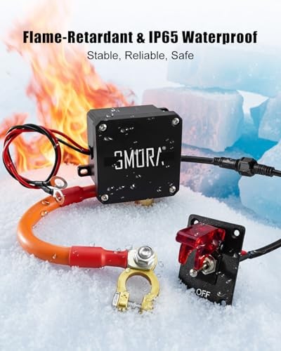 12V 250A Battery Disconnect Switch with Rocker Panel, Car Battery Kill Switch