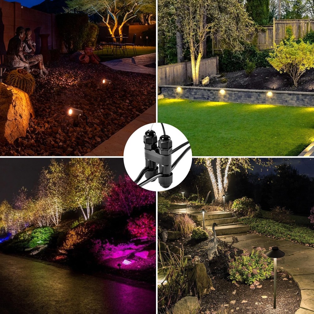 Low Voltage Wire Connectors, 6 Pack Waterproof Landscape Lighting Connectors,...