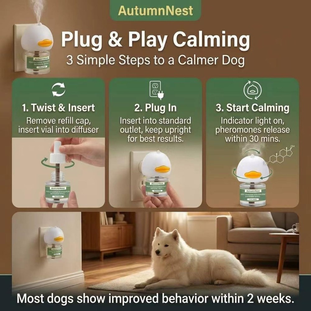8-in-1 Calming Diffuser for Dog – Pheromone-Based Dog Anxiety Relief, 2 Plug-...