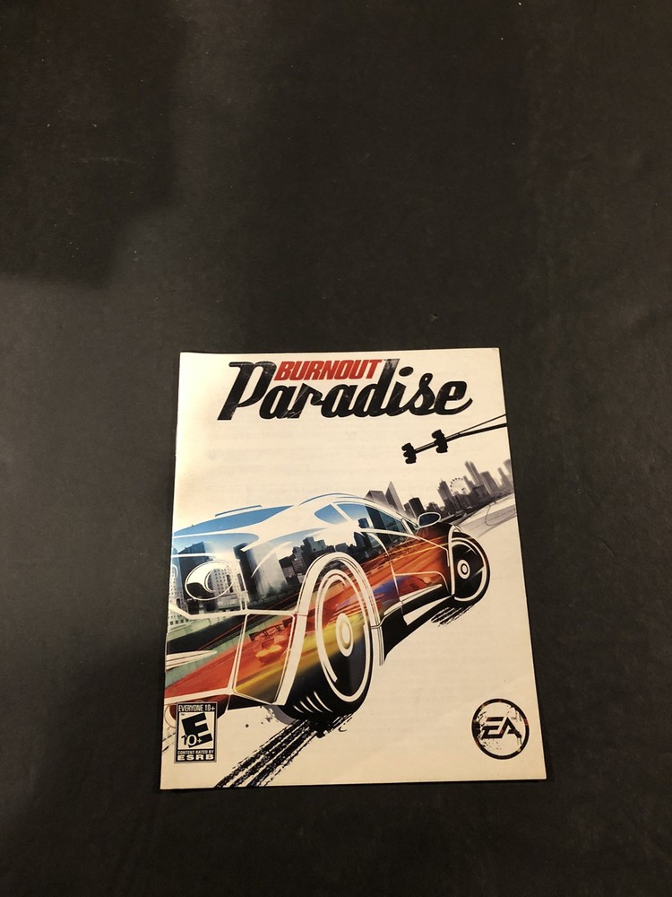 burnout paradise ps3 Manual Only