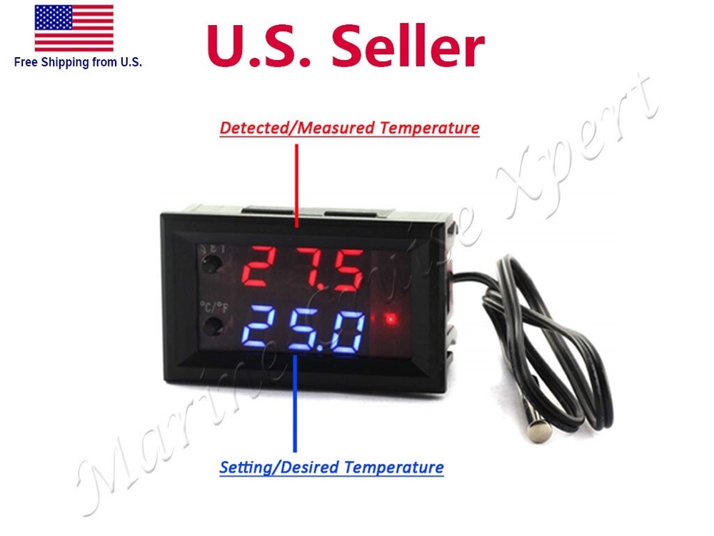 12V Digital LED Microcomputer Thermostat Controller Switch Temperature Sensor DC