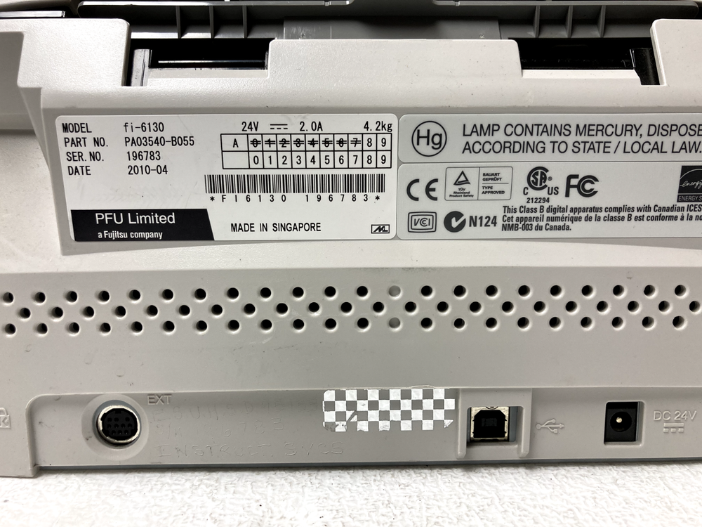 Fujitsu fi-6130 Full Color Document Duplex Scanner Feeder *No Adapter*