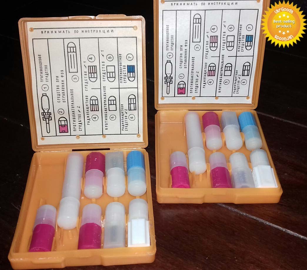 2 sets Soviet USSR army first aid medicine kit storage box NBC protection NEW