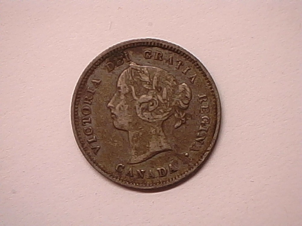 Canada: 1885 Small 5 Five Cents- EF.  Nice, original coin.