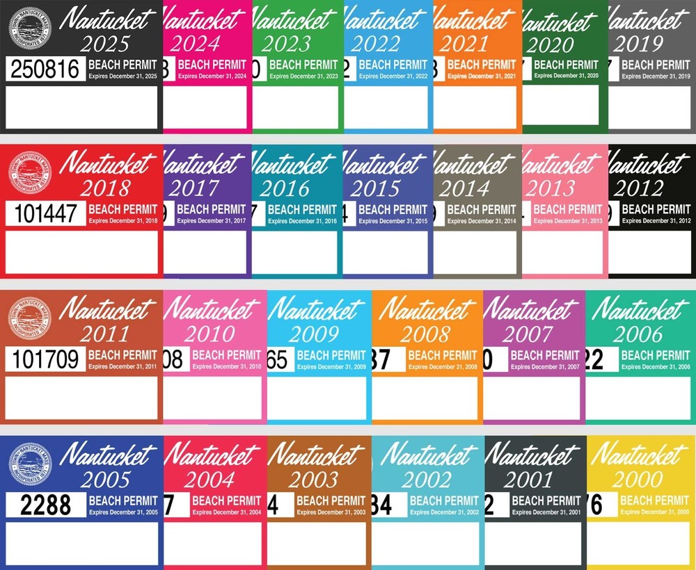 Nantucket Beach Permit Sticker Decal ACK 2000-2025