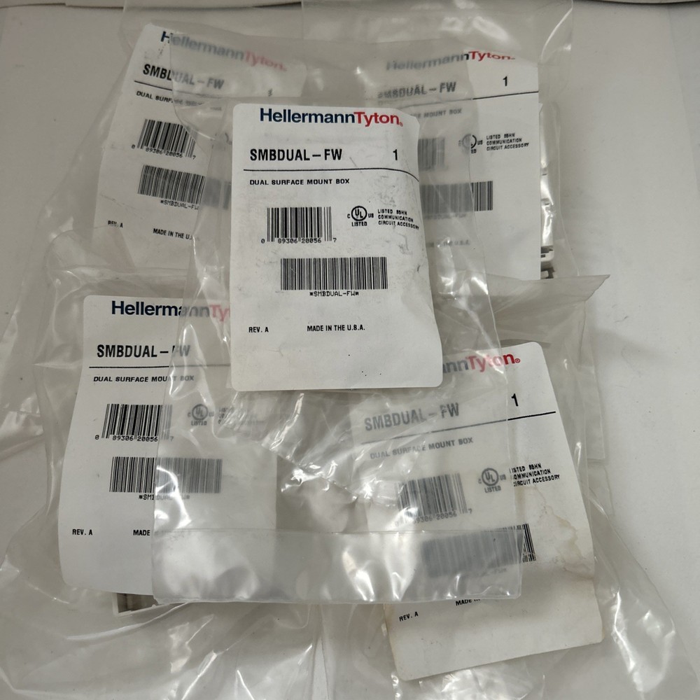 5 Pack Dual Surface Mount Box HellermannTyton SMBDuAL-FW