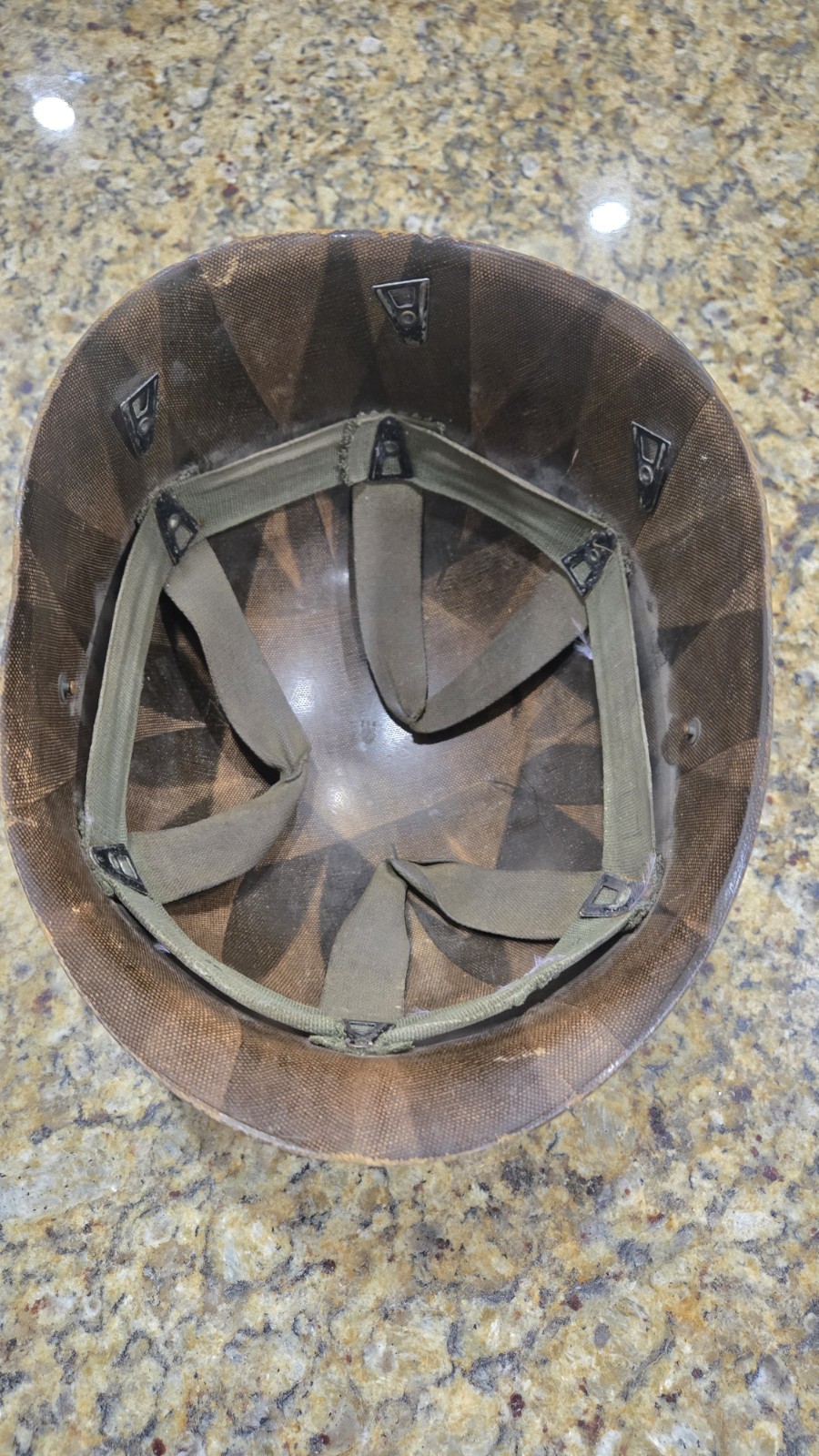 M1 helmet Pre 1944 Rear Seam HOT Stamp 1269c