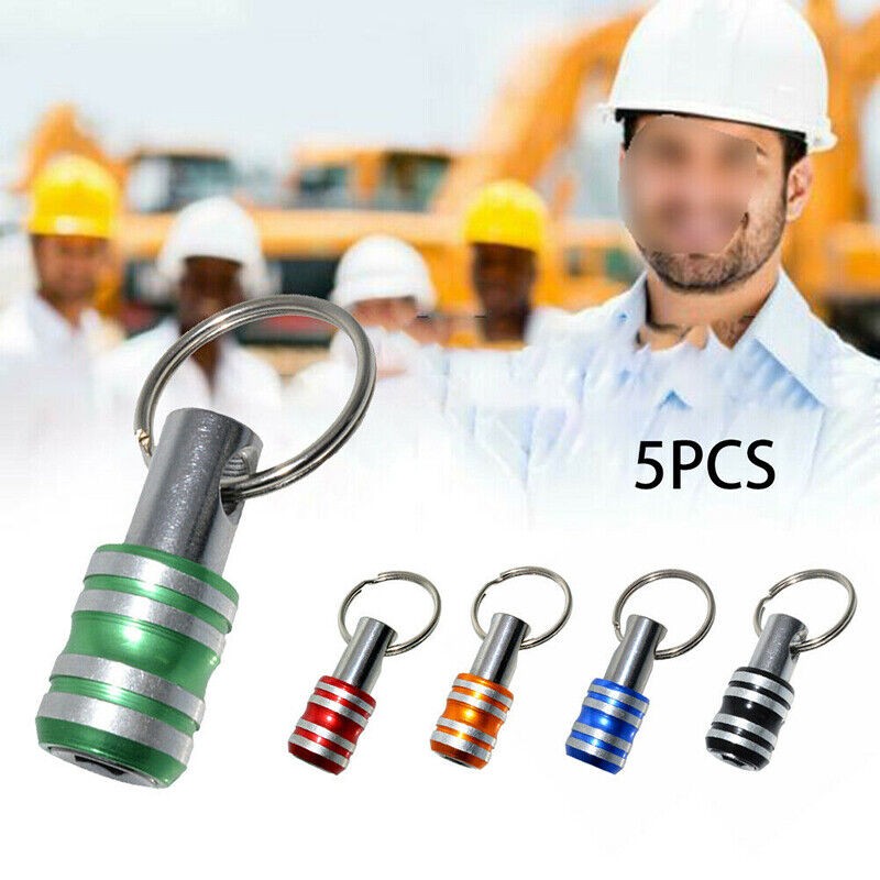 5 Pcs 1/4" Hex Shank Quick Release Key Chain Screwdriver Bit Holder Bits Set e