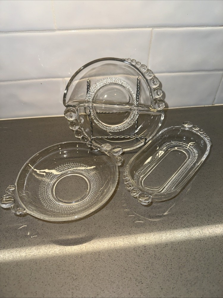 Vintage Duncan & Miller Teardrop Pattern 3 Pc Set