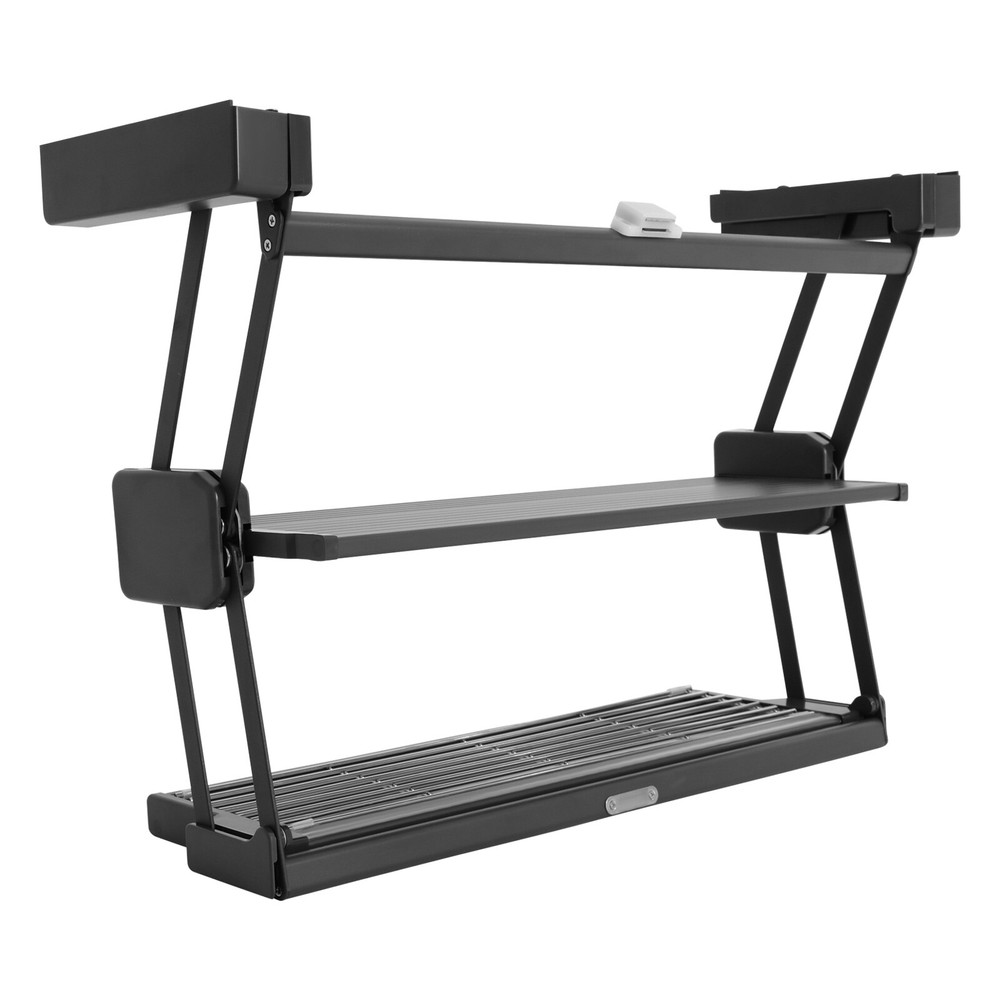 2 Layers Pull Down Storage Rack Spice Rack Kitchen Under Cabinet Organizer Stand