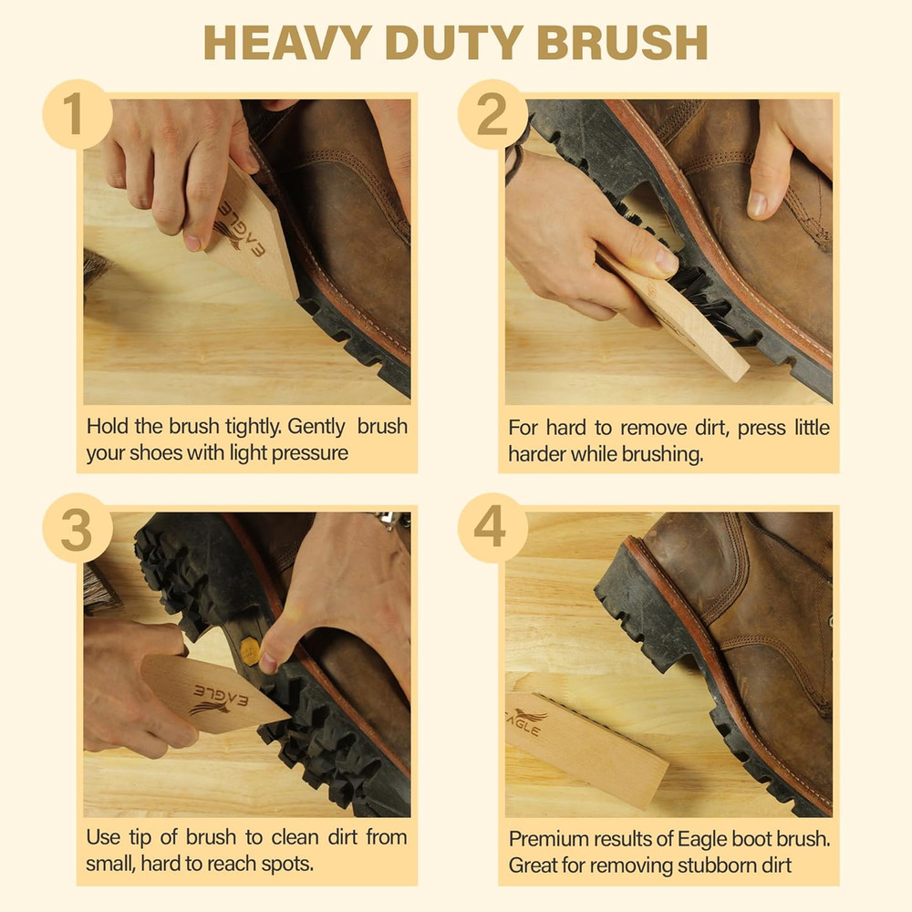 Eagle Boot Brush Scraper- Heavy Duty Boot Cleaning Brush, Boot Scrubber, & Shoe