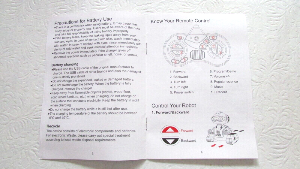 JRC Cady Wish 2.4G Intelligent Interactive Remote Control Robot WHITE