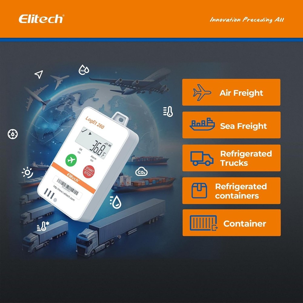 Elitech LogEt 260-TH 4G Temp Humidity Data Logger SIM Cloud SMS Email APP Alert