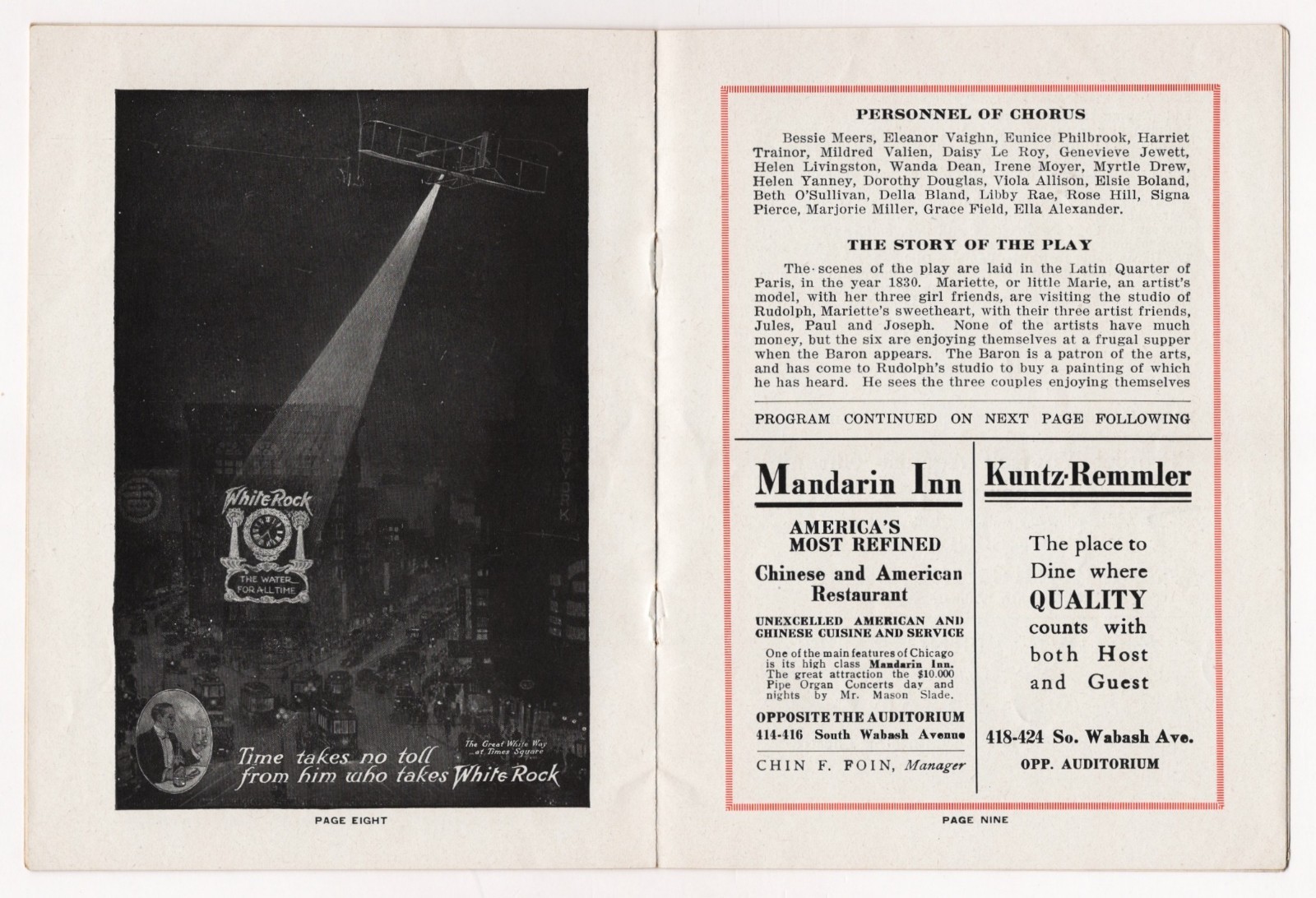 Artists' Model and Actress EVELYN NESBIT THAW ("Ragtime") 1913 Chicago Program