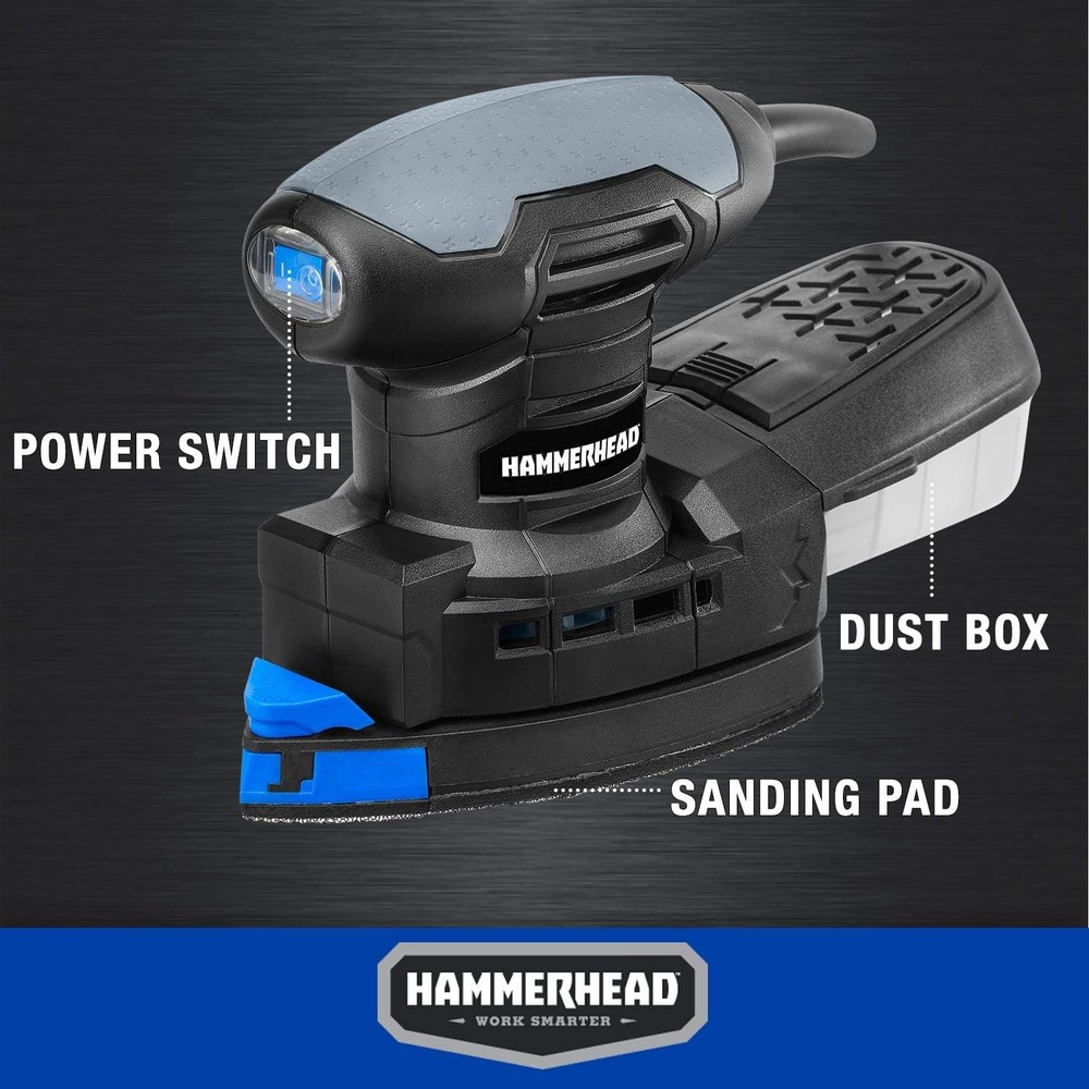 1.4-Amp Multi-Function Detail Sander W/ 12pcs Sandpaper Dust Collection System