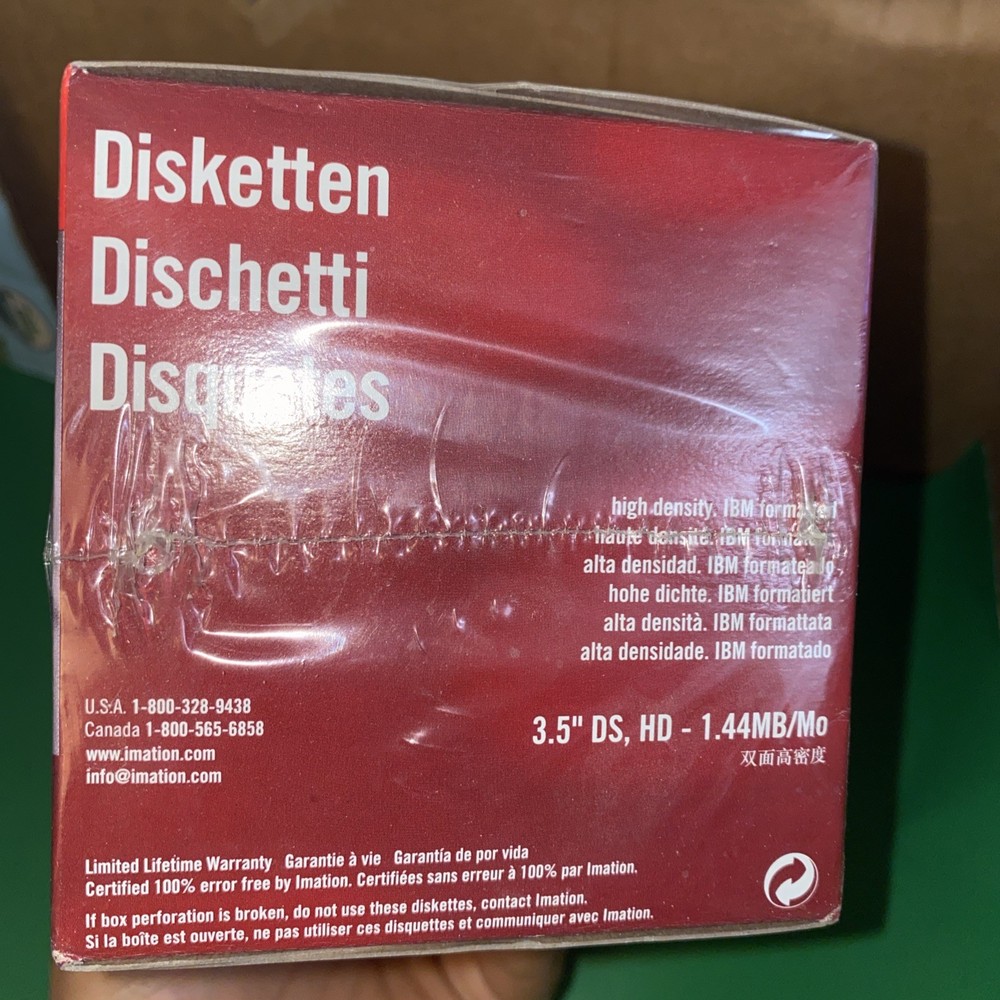 Genuine Imation IBM Formatted 2HD 1.44 Diskettes (50 Diskettes) (2)25 Pack Boxes