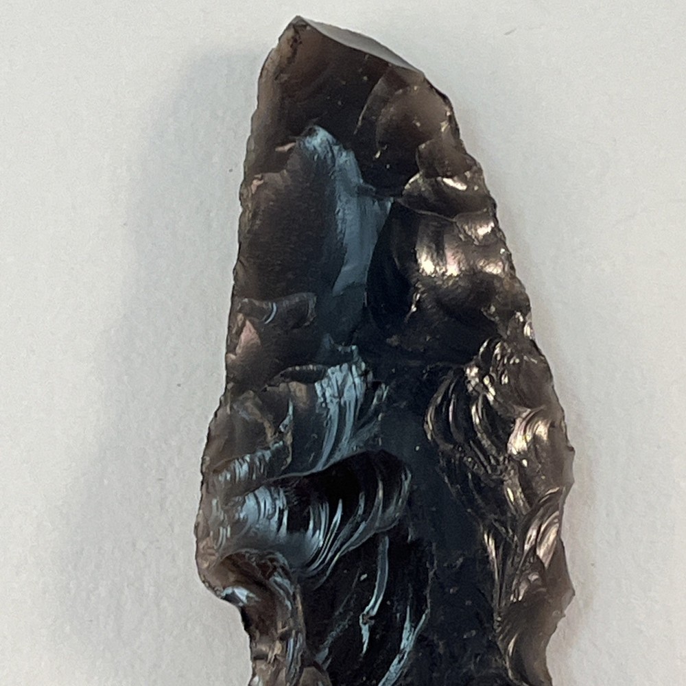 Obsidian Black Arrowhead Spearhead - Age Unknown