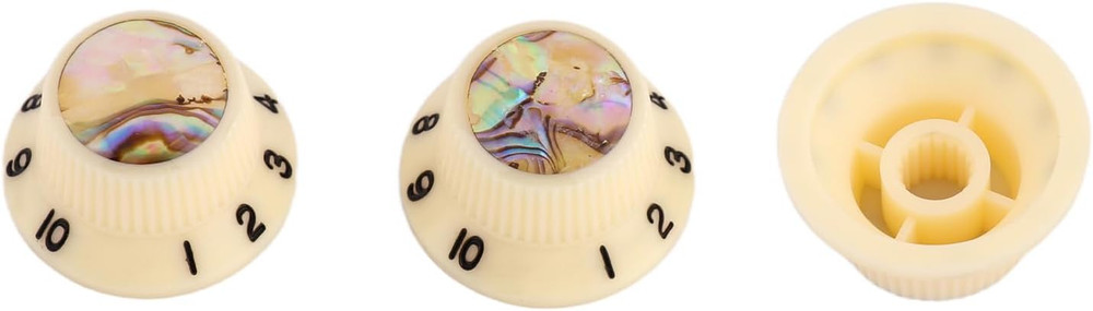 Ivory Guitar Abalone Top Volume Tone Control Knobs Fit Stratocaster Strat