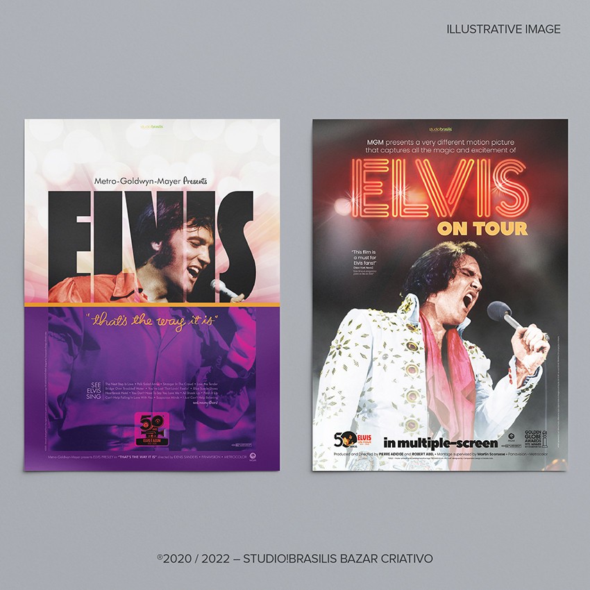 ELVIS PRESLEY - "ELVIS ON TOUR" + "ELVIS: TTWII (50TH ANNIVERSARY) POSTERS