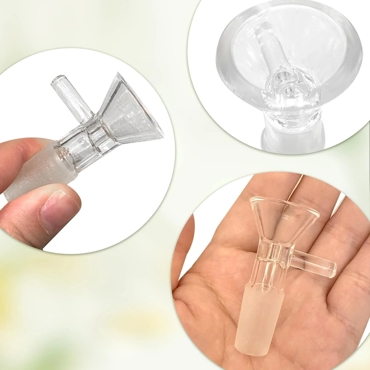 90° Glass Ash Catcher Glass Hookah Attachment for Water Pipe Smoking , Set of 4.