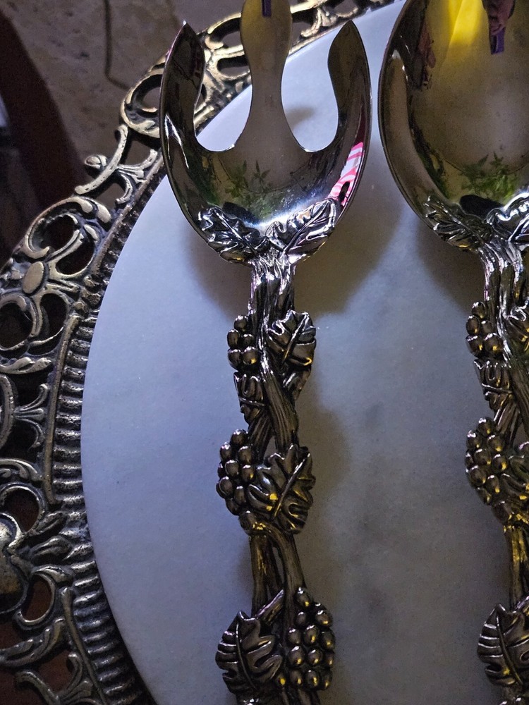 Godinger Silver Plated Grapevine Collection Cake/Pie/Dessert Server & Spoon Set