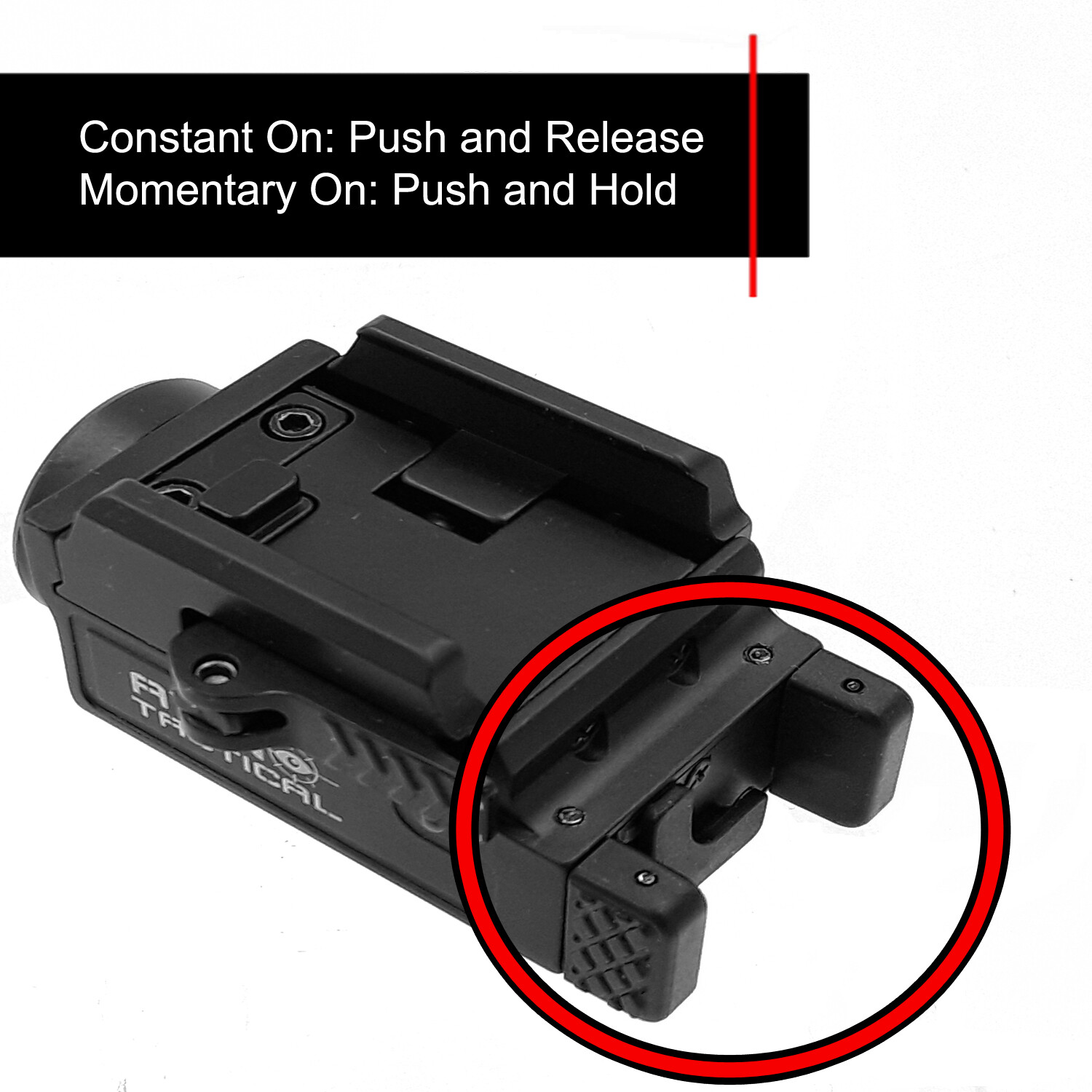 800 Lumen LED Pistol Light with Laser, Rechargeable, Quick Detach Mount - AYIN