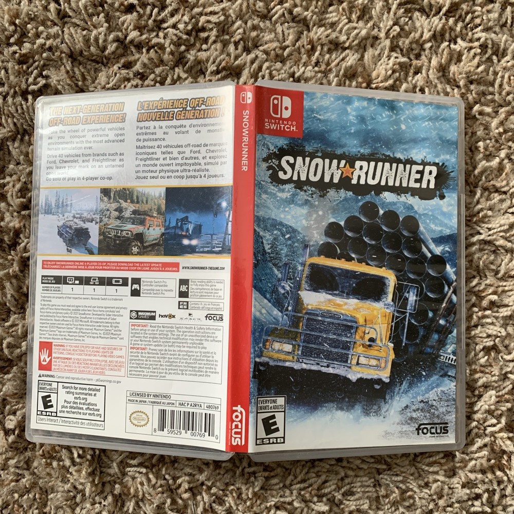 Empty Replacement Case & Artwork ONLY! Snow Runner - Nintendo Switch