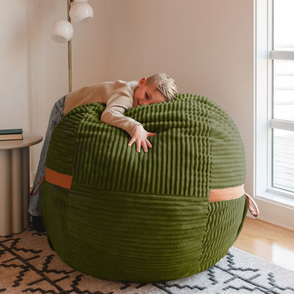 Big Joe Fuf 4Ft Foam Filled Bean Bag Chair with Removable Cover,