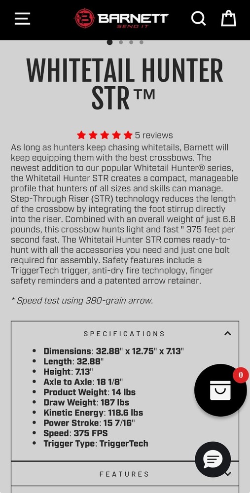 Barnett Whitetail Hunter STR Crossbow