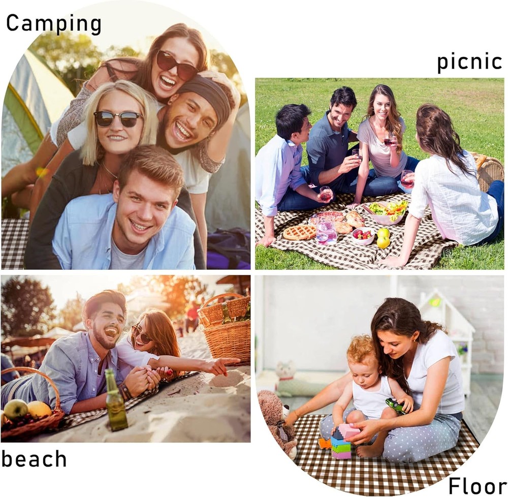 Outdoor Picnic Blankets 5' x 6'8" (Rectangular), Brown