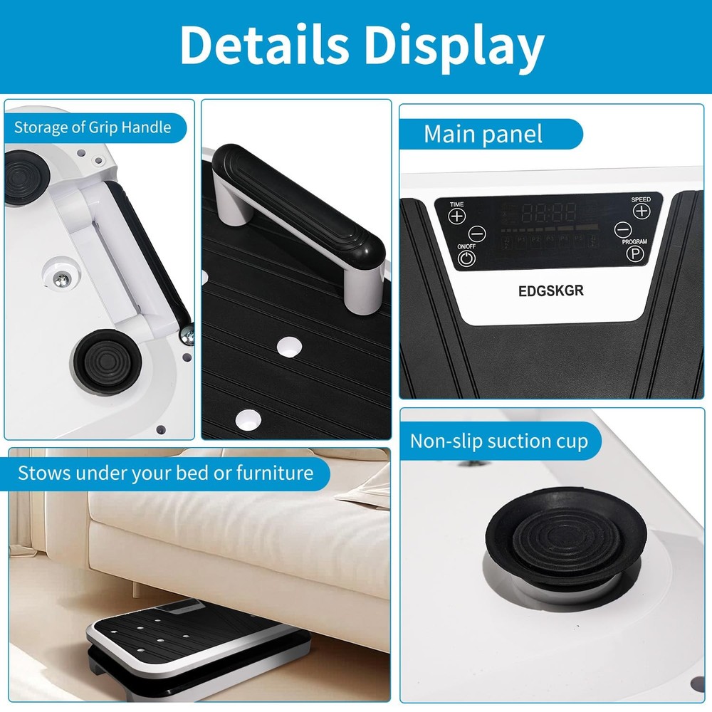 Vibration Plate Exercise Machine with Pushup Handle & Bluetooth, Full-Body Vi...