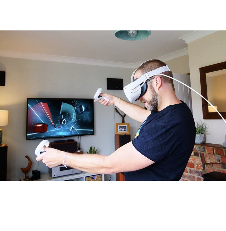 Virtual Reality headset Link USB 3.2 C Cable Gen 1 cable white 20 ft.