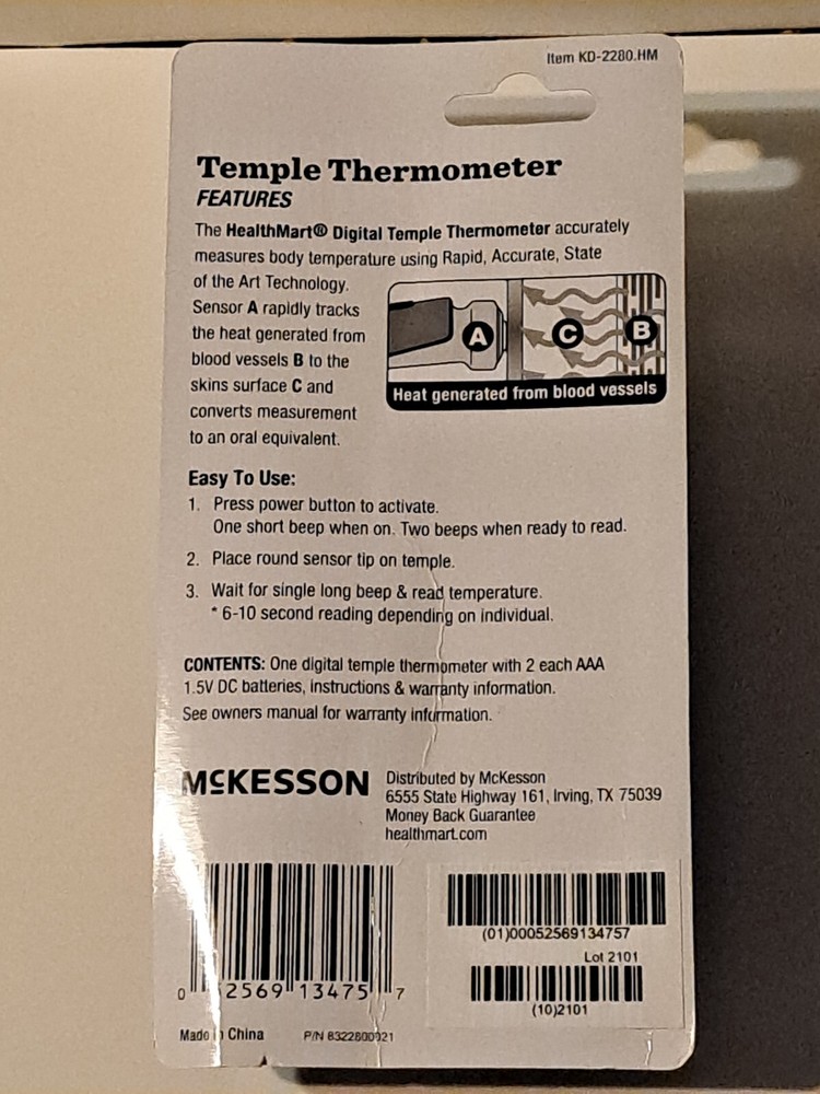 HM DIGITAL TEMPLE THERMOMETER- FAST & CERTIFIED ACCURATE