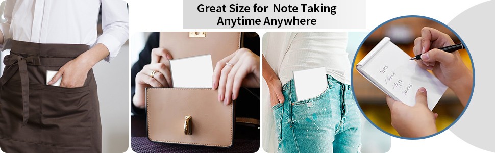 Note Pads In, Blank Notepad, White Scratch Pads for Writing, 50